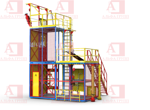 Учебно-тренировочный полигон СПАСАТЕЛЬ ПС15-02-5-03 от АЛЬФА ГРУПП для практических занятий на высоте и в замкнутом пространстве с применением средств индивидуальной защиты и стационарных анкерных систем.  